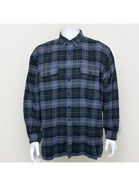 Polo Ralph Lauren Benford Plaid Flannel Shirt Mens XXL Green/Gray/Navy Cotton